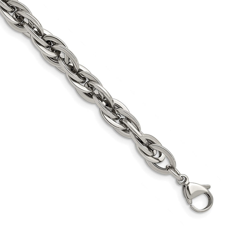 Chisel Edelstahl Poliert 8 Oval Knöpfe Gliederarmband