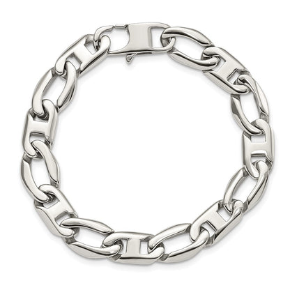 Edelstahl Chisel Poliert Offen Glieder Gliederarmband