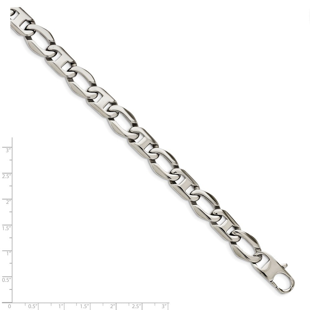Edelstahl Chisel Poliert Offen Glieder Gliederarmband