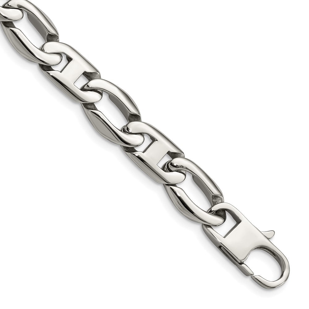 Edelstahl Chisel Poliert Offen Glieder Gliederarmband