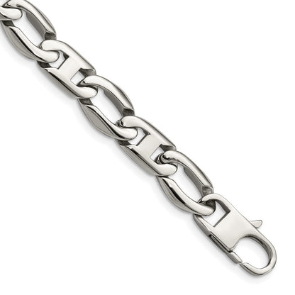 Edelstahl Chisel Poliert Offen Glieder Gliederarmband