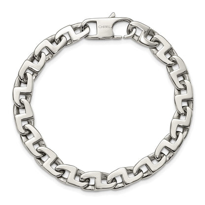 Edelstahl Chisel Poliert Fantasie Quadratisch Glieder Gliederarmband
