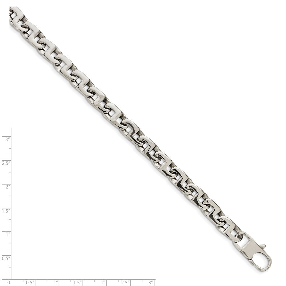 Edelstahl Chisel Poliert Fantasie Quadratisch Glieder Gliederarmband