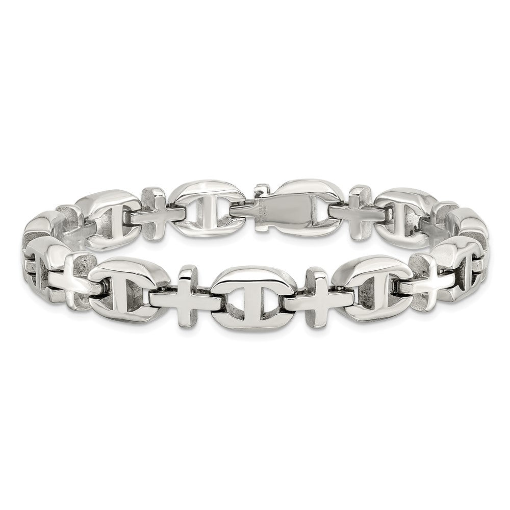 Edelstahl Chisel Poliert Kreuz Glieder Gliederarmband