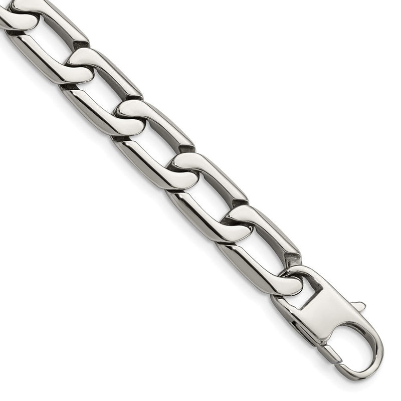Edelstahl Chisel Poliert Offen Glieder Gliederarmband
