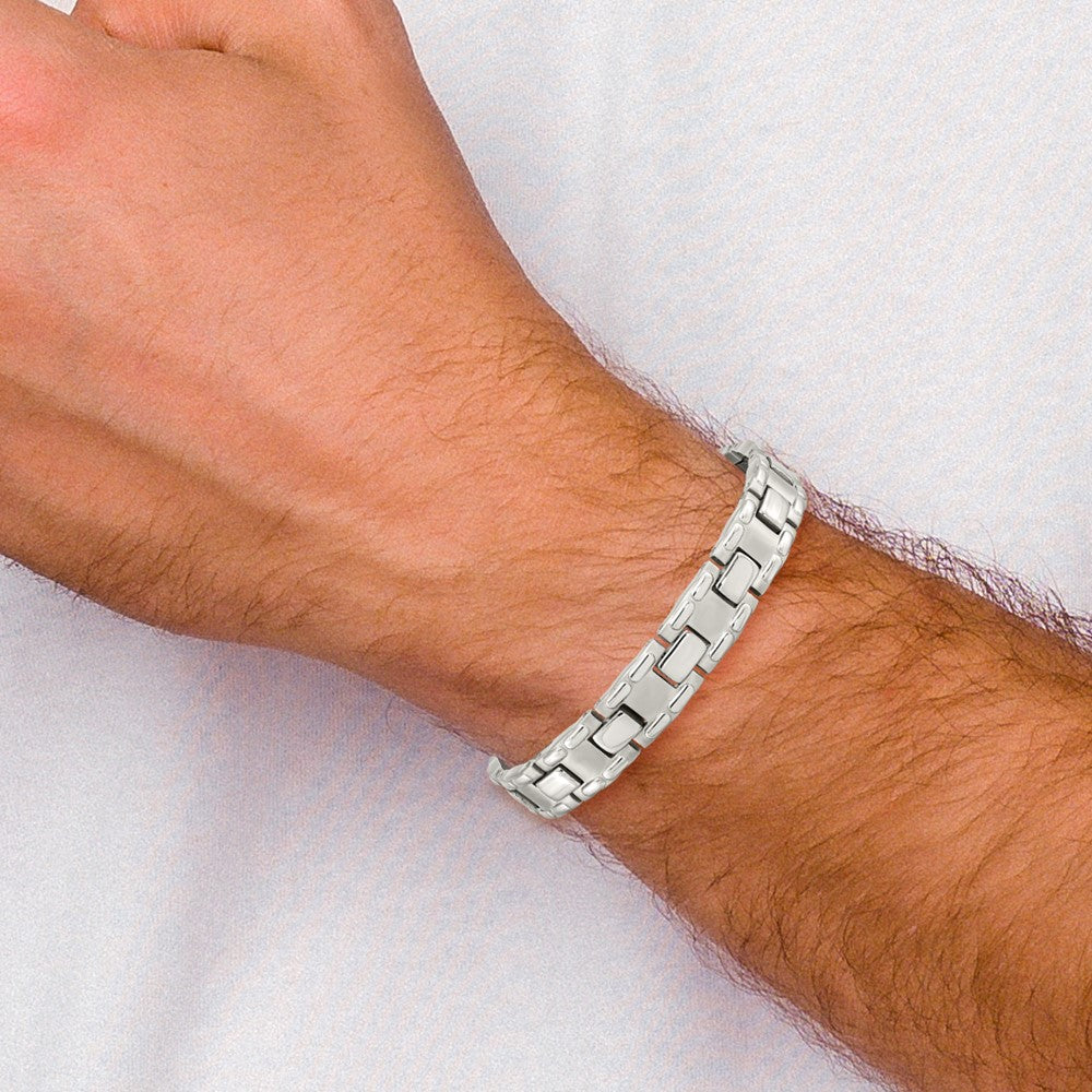 Edelstahl Chisel Gebürstet und Poliert 8.75 Zoll Glieder Armband