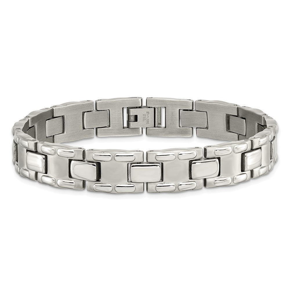 Edelstahl Chisel Gebürstet und Poliert 8.75 Zoll Glieder Armband