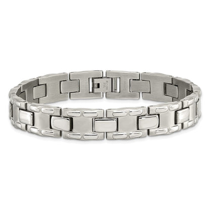 Edelstahl Chisel Gebürstet und Poliert 8.75 Zoll Glieder Armband