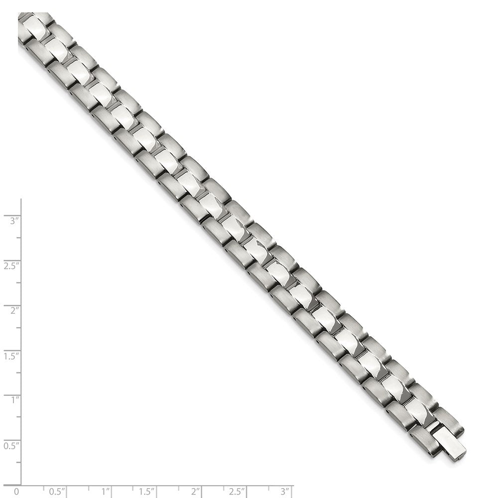 Edelstahl Chisel Gebürstet und Poliert 8.75 Zoll Glieder Armband