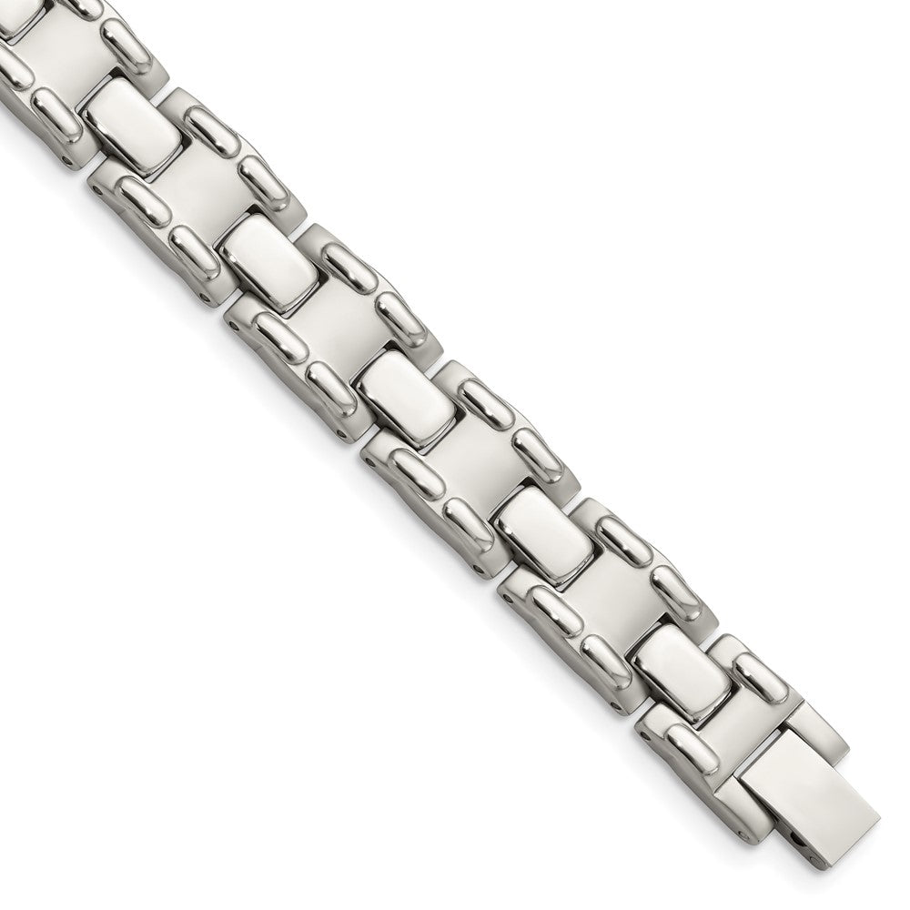 Edelstahl Chisel Gebürstet und Poliert 8.75 Zoll Glieder Armband