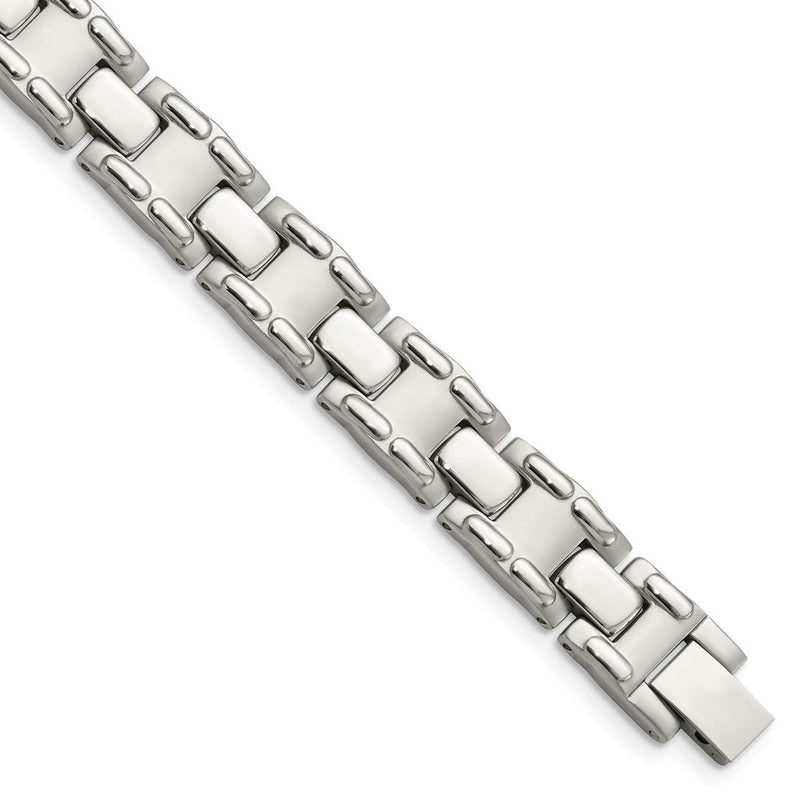 Edelstahl Chisel Gebürstet und Poliert 8.75 Zoll Glieder Armband