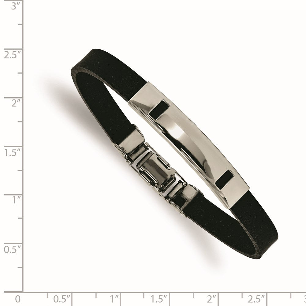 8.5 Zoll Edelstahl Schwarz Gummi 8.5 Zoll Armband