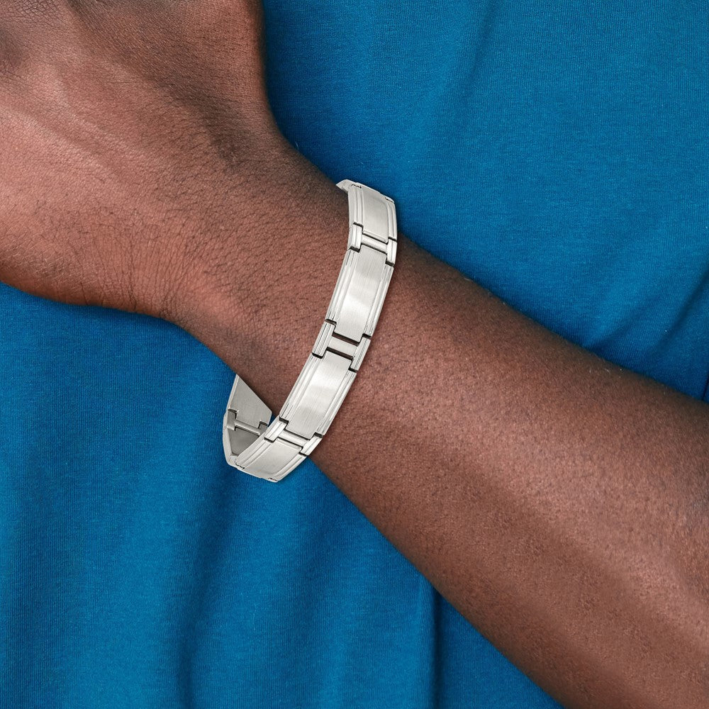 Edelstahl Chisel Gebürstet und Poliert 9.5 Zoll Glieder Armband