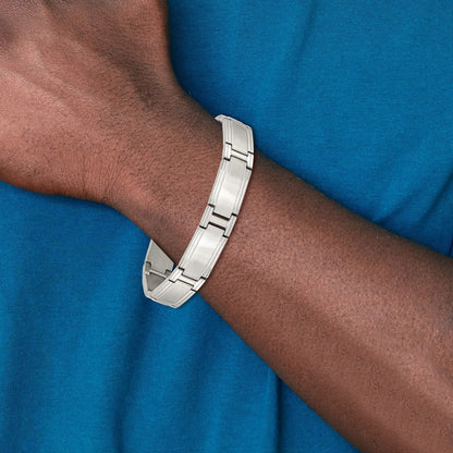 Edelstahl Chisel Gebürstet und Poliert 9.5 Zoll Glieder Armband