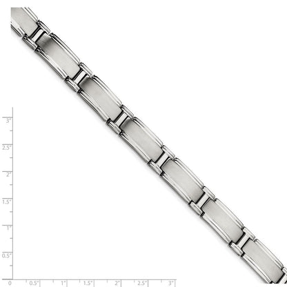 Edelstahl Chisel Gebürstet und Poliert 9.5 Zoll Glieder Armband