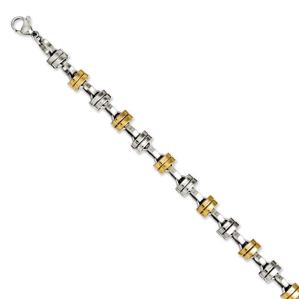 Edelstahl Gelb Ip-beschichtet & Poliert Knöpfe Gliederarmband