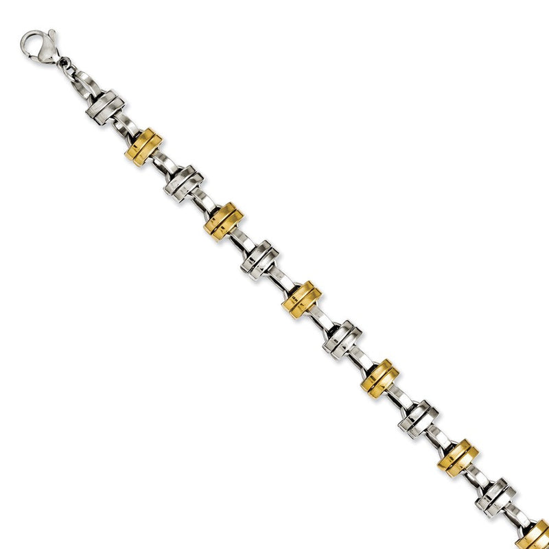 Edelstahl Gelb Ip-beschichtet & Poliert Knöpfe Gliederarmband