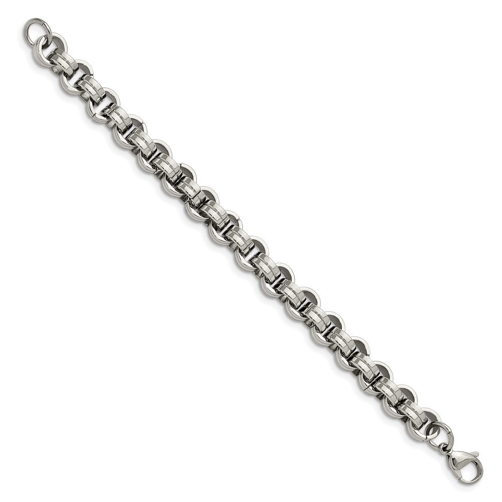Edelstahl Chisel Poliert 8 Zoll Kreis Glieder Armband