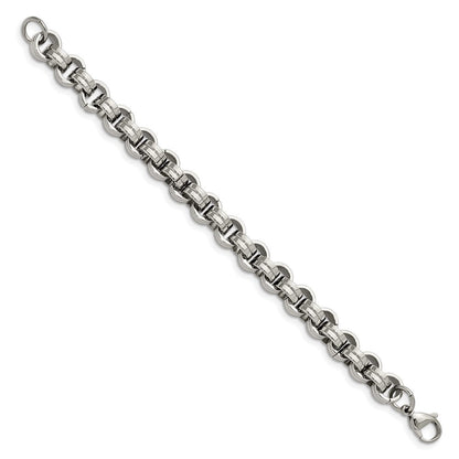 Edelstahl Chisel Poliert 8 Zoll Kreis Glieder Armband