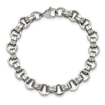 Edelstahl Chisel Poliert 8 Zoll Kreis Glieder Armband