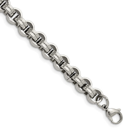 Edelstahl Chisel Poliert 8 Zoll Kreis Glieder Armband