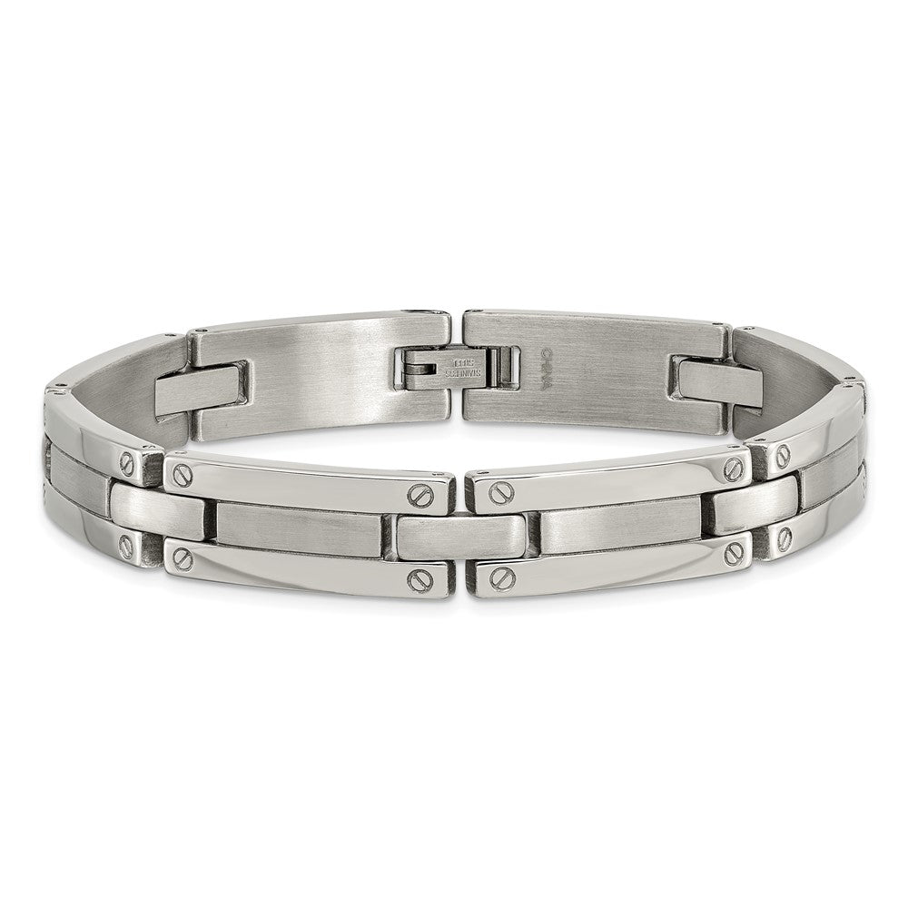 Edelstahl Chisel Gebürstet und Poliert 8.5 Zoll Glieder Armband
