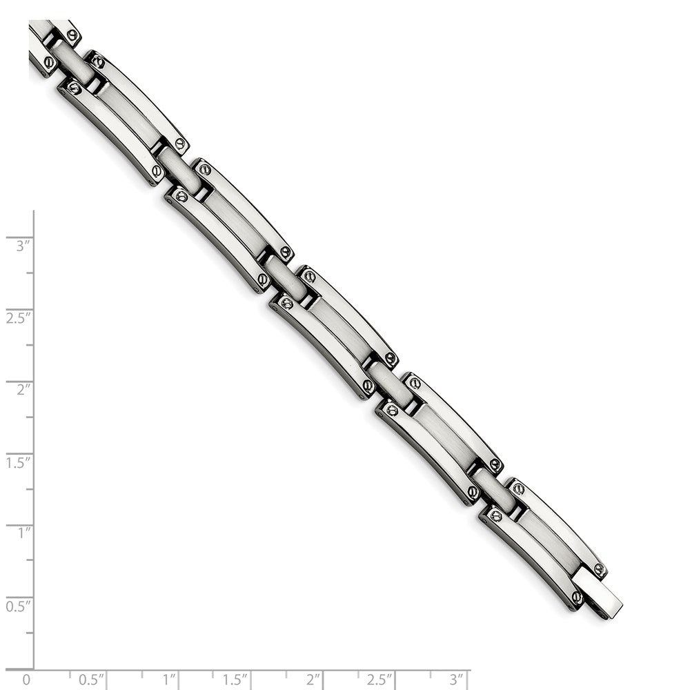Edelstahl Chisel Gebürstet und Poliert 8.5 Zoll Glieder Armband