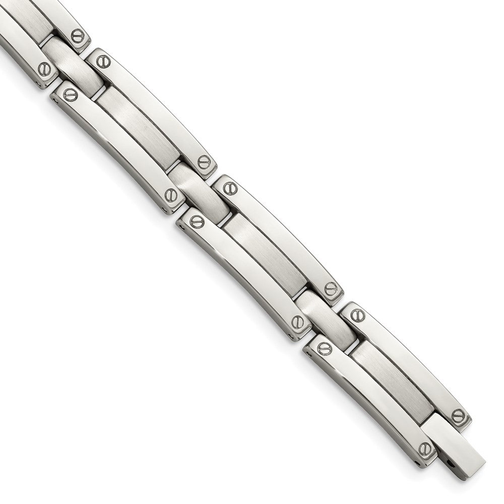 Edelstahl Chisel Gebürstet und Poliert 8.5 Zoll Glieder Armband