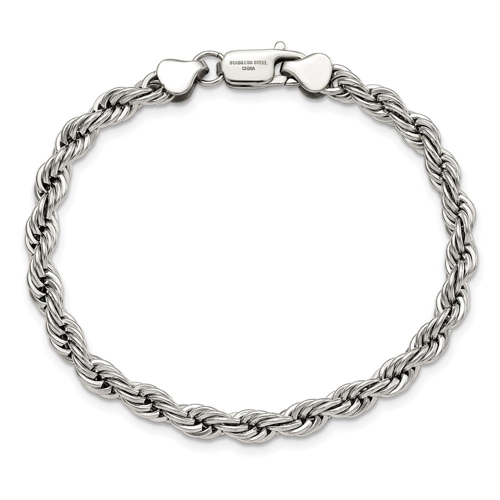 Edelstahl Chisel Poliert 6mm Kordel Gliederarmband