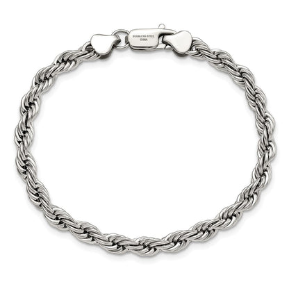Edelstahl Chisel Poliert 6mm Kordel Gliederarmband