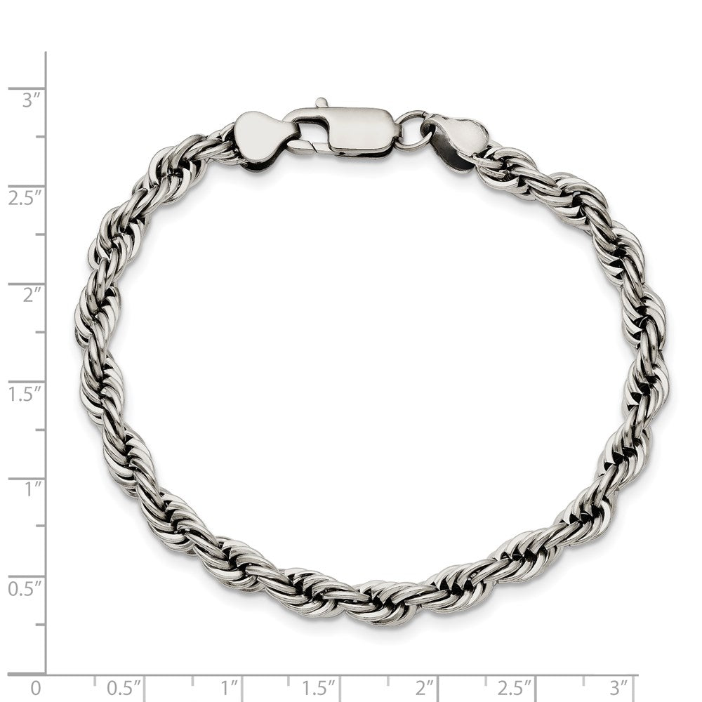Edelstahl Chisel Poliert 6mm Kordel Gliederarmband