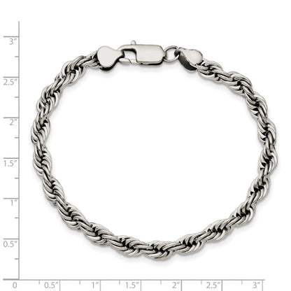 Edelstahl Chisel Poliert 6mm Kordel Gliederarmband