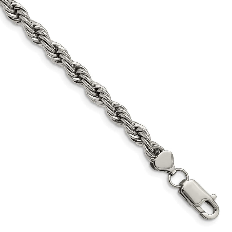 Edelstahl Chisel Poliert 6mm Kordel Gliederarmband