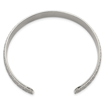 Edelstahl Poliert & Lasergraviert-cut Herzen Manschette Armreif