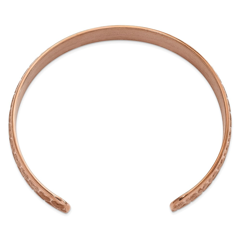 Edelstahl Rose Ip-beschichtet Lasergeschnitten Herz Manschette Armreif