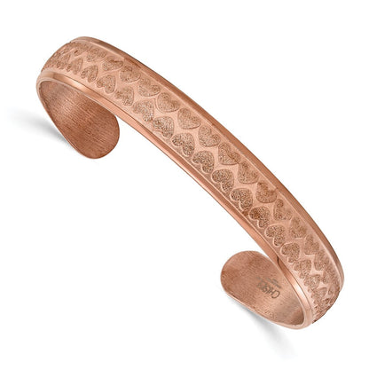Edelstahl Rose Ip-beschichtet Lasergeschnitten Herz Manschette Armreif