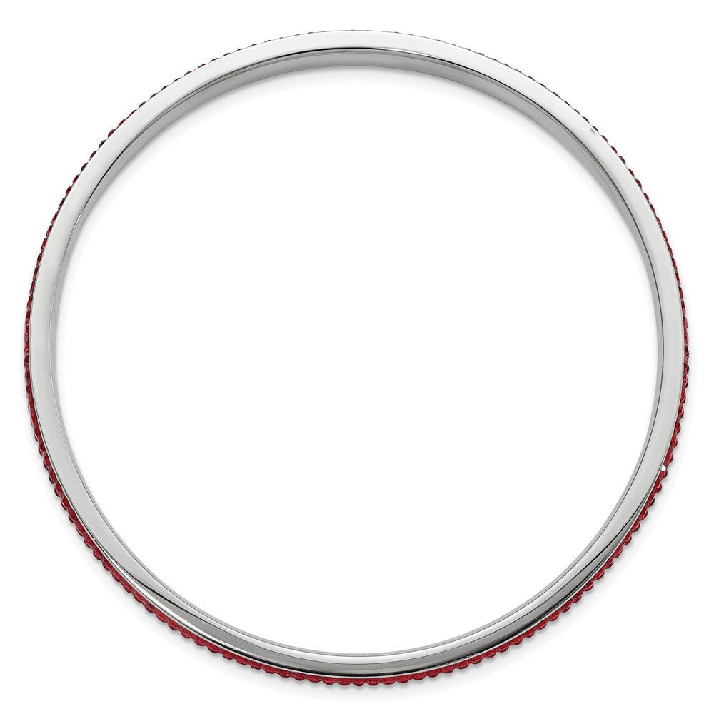Edelstahl Poliert Rot Kristall Gewellt Armreif