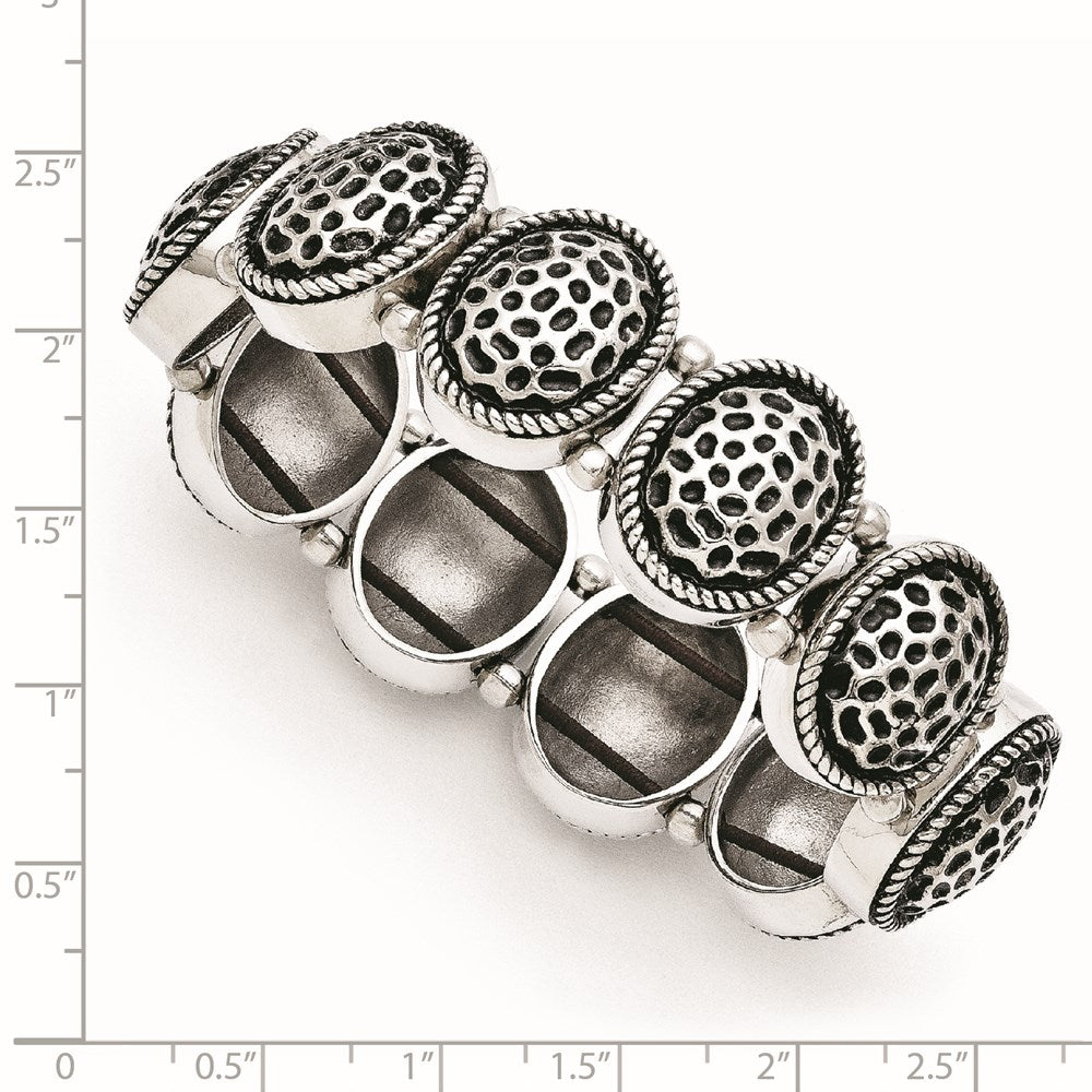 Edelstahl Oval Antikisiert Dehnbar Armband
