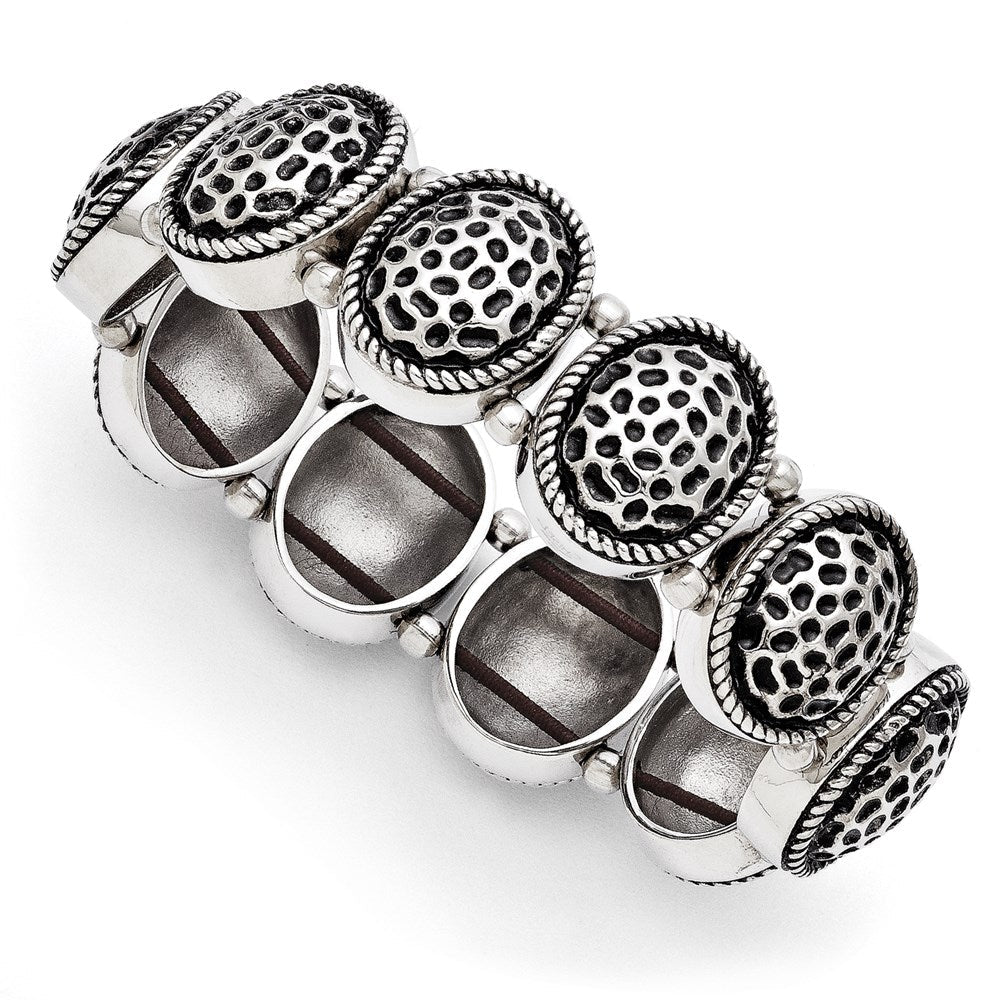 Edelstahl Oval Antikisiert Dehnbar Armband
