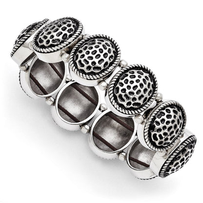 Edelstahl Oval Antikisiert Dehnbar Armband