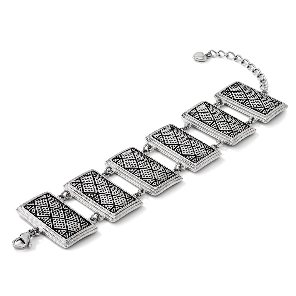 7.25 Zoll Edelstahl mit 2 Zoll Verlängerung Antikisiert Armband