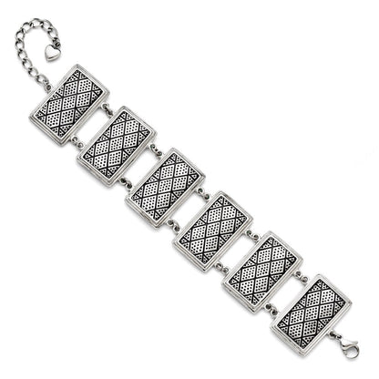 7.25 Zoll Edelstahl mit 2 Zoll Verlängerung Antikisiert Armband