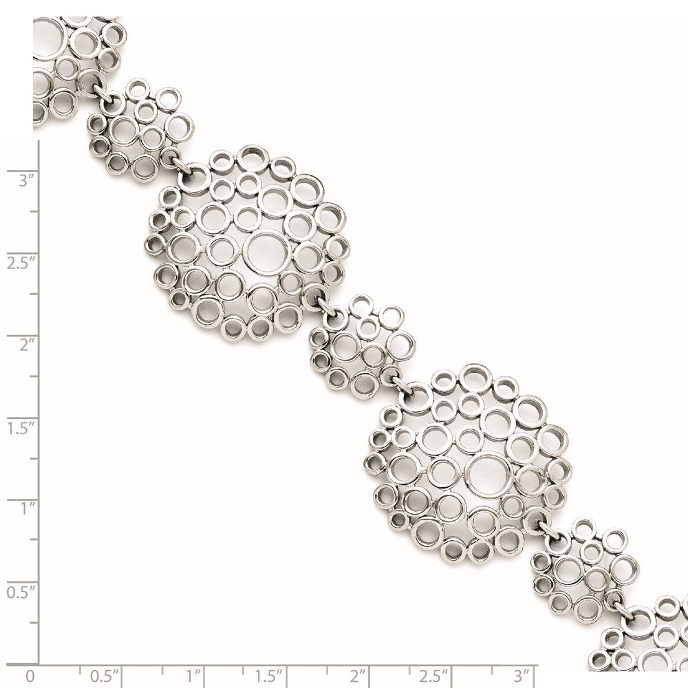7.25 Zoll Edelstahl Multi-circle mit 1 Zoll Verlängerung Poliert Armband