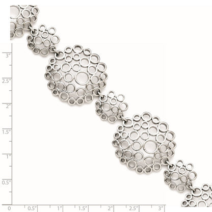 7.25 Zoll Edelstahl Multi-circle mit 1 Zoll Verlängerung Poliert Armband
