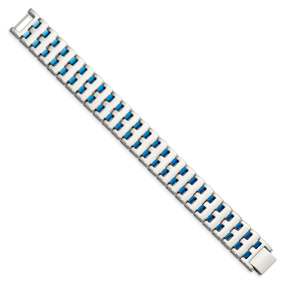 Edelstahl Chisel Poliert Blau Ip-beschichtet 8 Zoll Glieder Armband