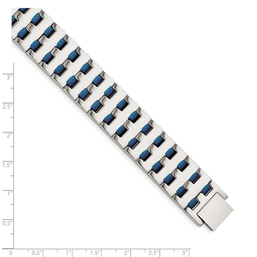 Edelstahl Chisel Poliert Blau Ip-beschichtet 8 Zoll Glieder Armband