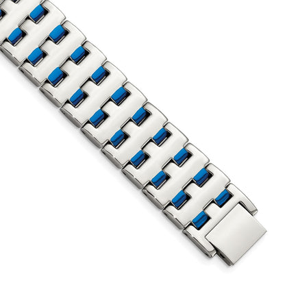 Edelstahl Chisel Poliert Blau Ip-beschichtet 8 Zoll Glieder Armband