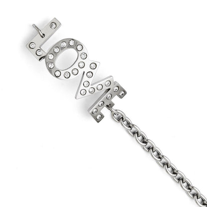7.5 Zoll Edelstahl Zirkonia Liebe Poliert Armband