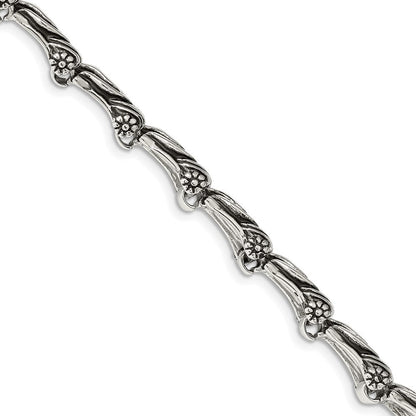 8.25 Zoll Chisel Edelstahl Antikisiert und Poliert Drache 8.75 Armband