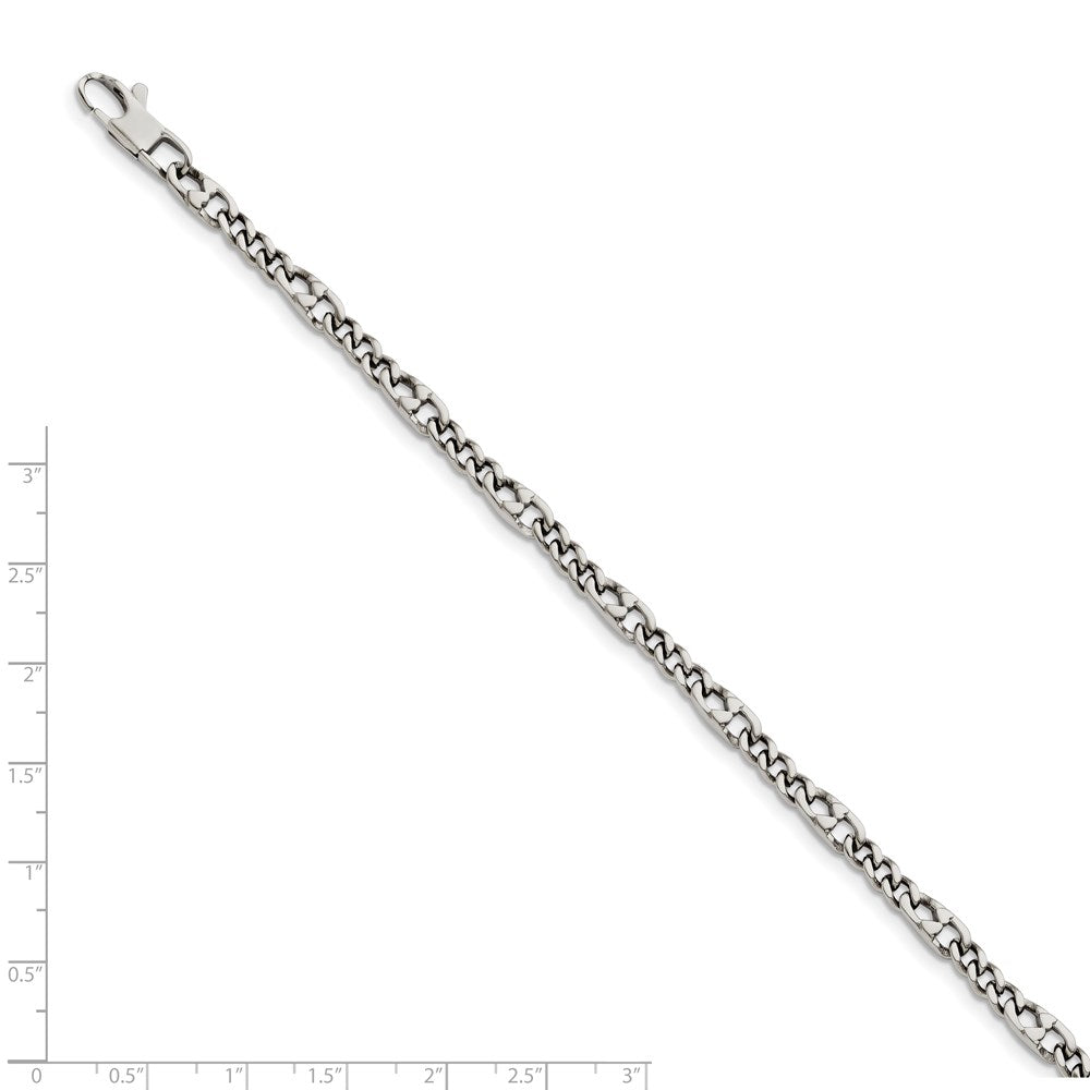 Edelstahl Chisel Poliert 4mm Figaro Gliederarmband